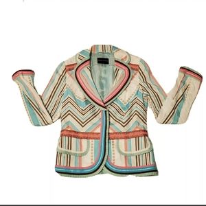 Rena Lange Womens Size 06 Blazer Spring Colorful